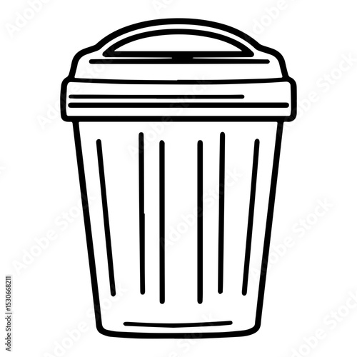 Trash Can Icon SVG – Minimal Flat Waste Bin Symbol