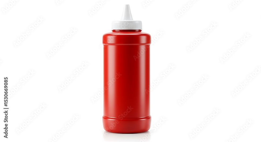Red ketchup bottle isolated on white background Red ketchup bottle isolated on white background