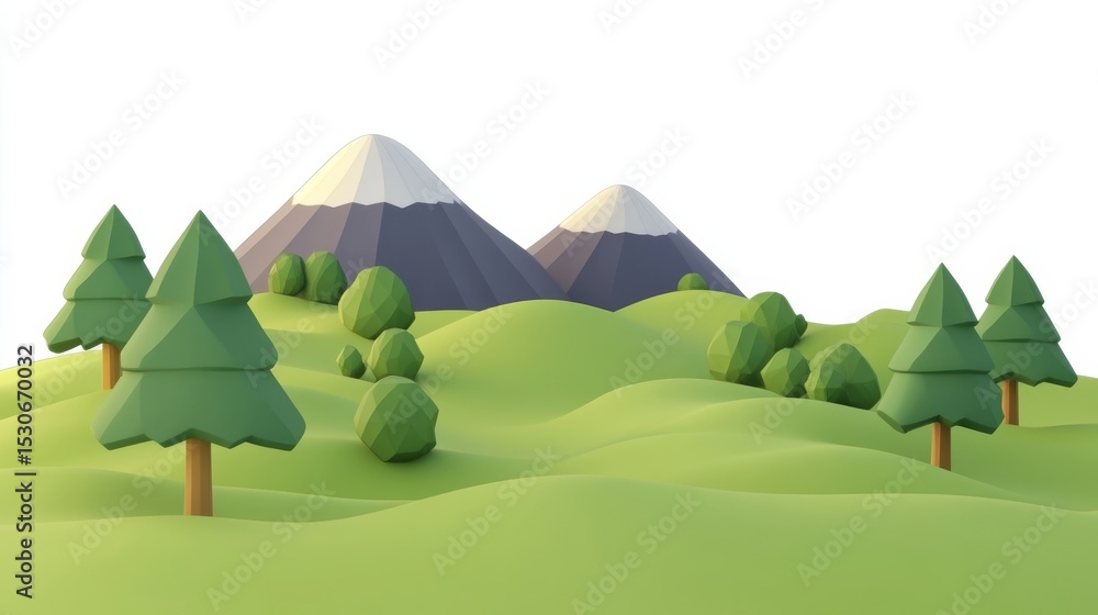 Vector illustration of a mountain landscape with trees, perfect for nature and travel themes Vector illustration of a mountain landscape with trees, perfect for nature and travel themes