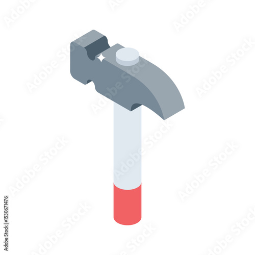 Well crafted isometric icon of hammer tool