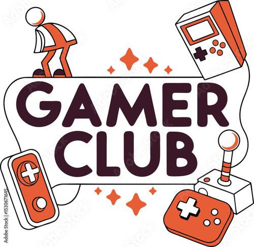 Game Clube typography design download 