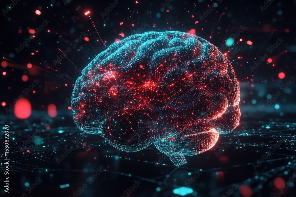 Networked brain illustration. Networked brain illustration.