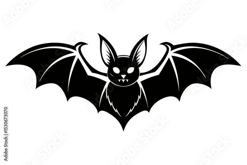 bat line art style for halloween party vector