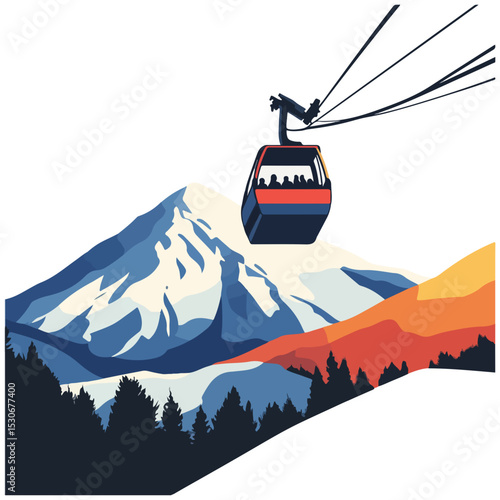 Cable Car Vector illustration 