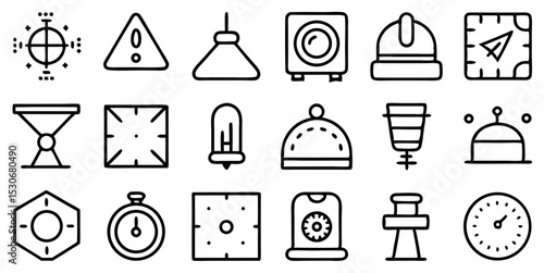 Industrial and Environmental Line Icon Set. Factory, Pollution, Waste, Water, Energy, Gas, Agriculture, and More. Outline Vector Icon