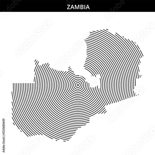 Unique artistic representation of Zambia's geographical outline