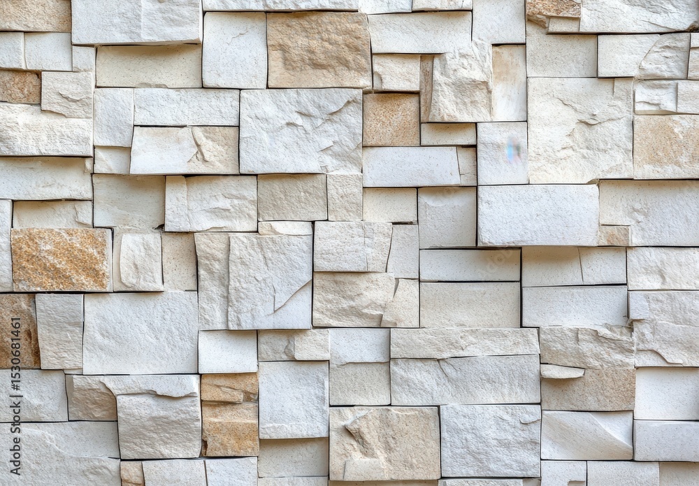 Obraz premium Abstract Beige and Off White Stone Tile Mosaic Wall Texture