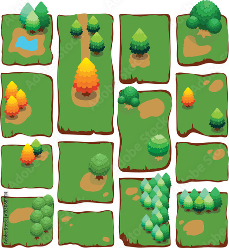  Isometric Forest Tile set for Game Development