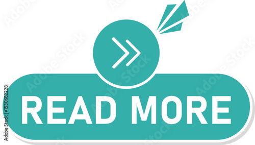 "Read More" button in flat teal design with clean icon, perfect for blogs, articles, news sites, and content expansion on digital interfaces.