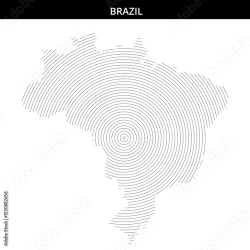 Artistic depiction of Brazil using concentric lines design