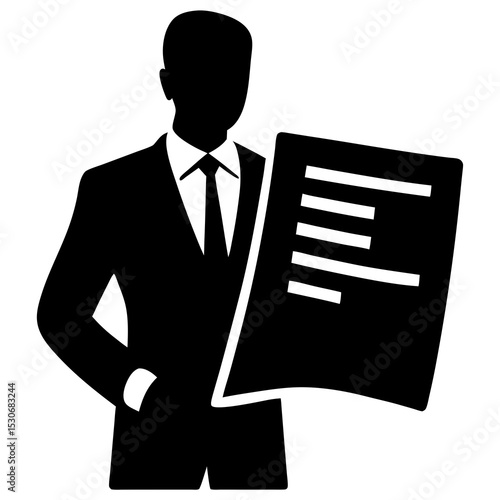 Silhouette of a business plan document