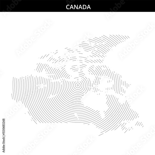 Creative artistic representation of Canada using circular designs