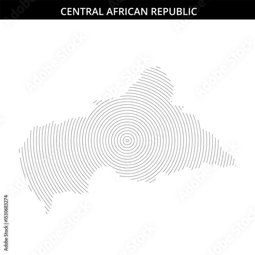 Unique illustration of Central African Republic with concentric design