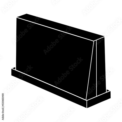 Silhouette of a concrete barrier