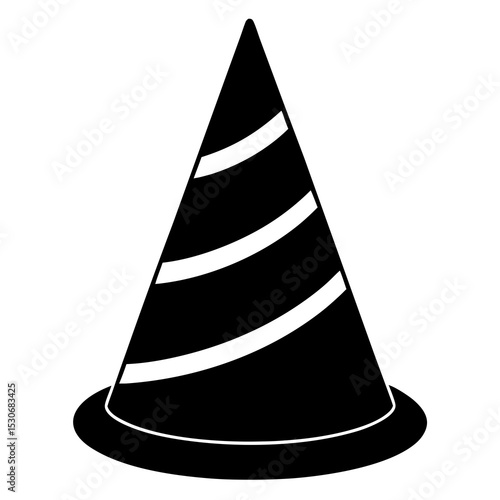 Silhouette of a construction cone
