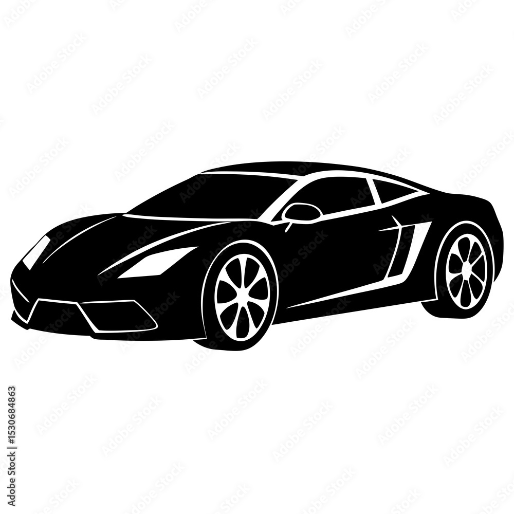 Fototapeta premium Silhouette of a sports car