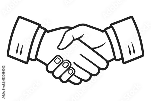 Strong handshake agreement deal illustration two hands firm grip isolated on transparent background