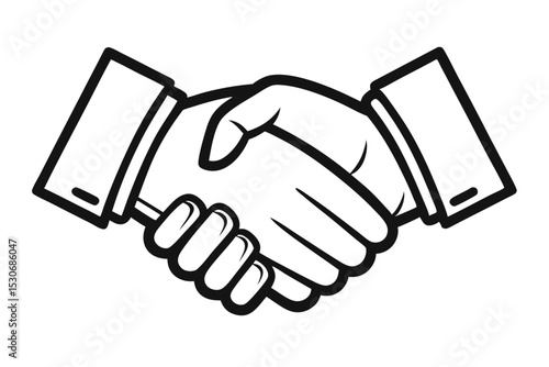Business deal handshake illustration strong grip two hands agreement isolated on transparent background