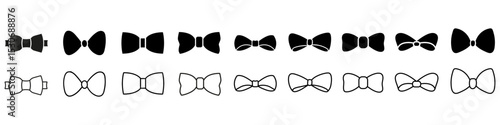 Bow tie vector set. Ribbon bow illustration sign collection. Hair bow symbol. Bow logo.