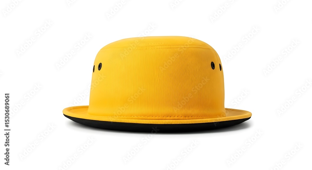Fototapeta premium Yellow bowler hat isolated on white background
