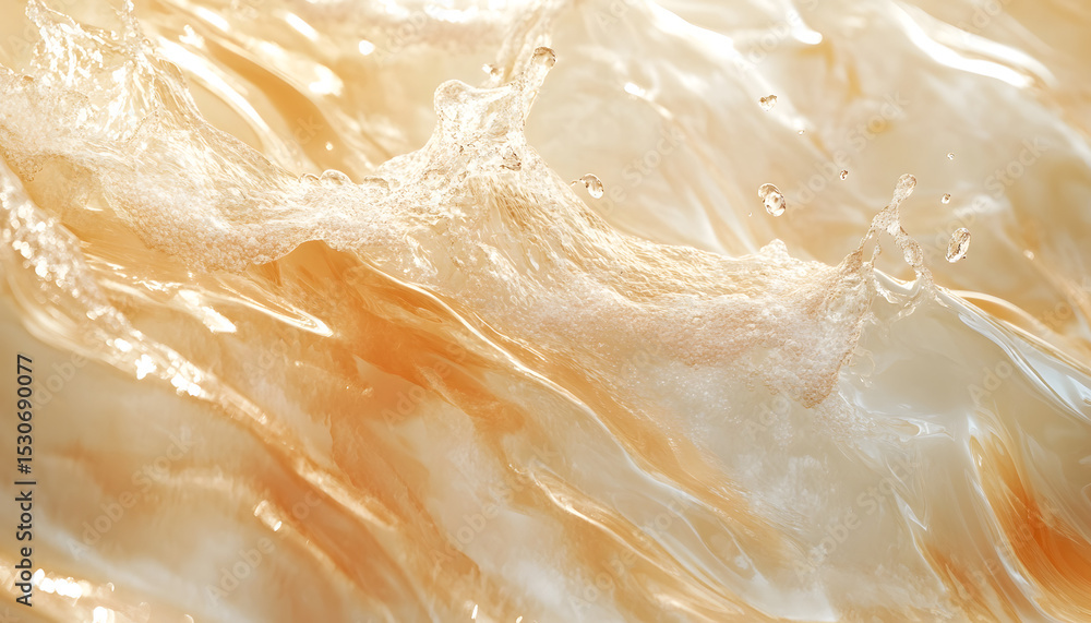 Obraz premium abstract summer banner background transparent beige clear water surface texture with ripples and splashes water waves in sunlight marble background generative ai