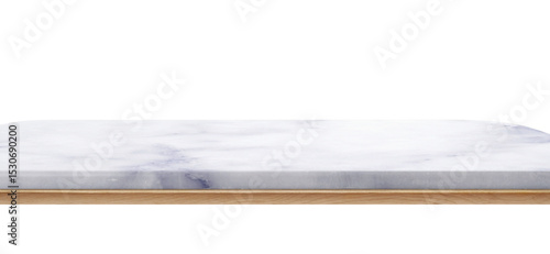 Elegant white marble surface with soft gray veining and transparent background, ideal for luxury product displays or kitchen mockups..