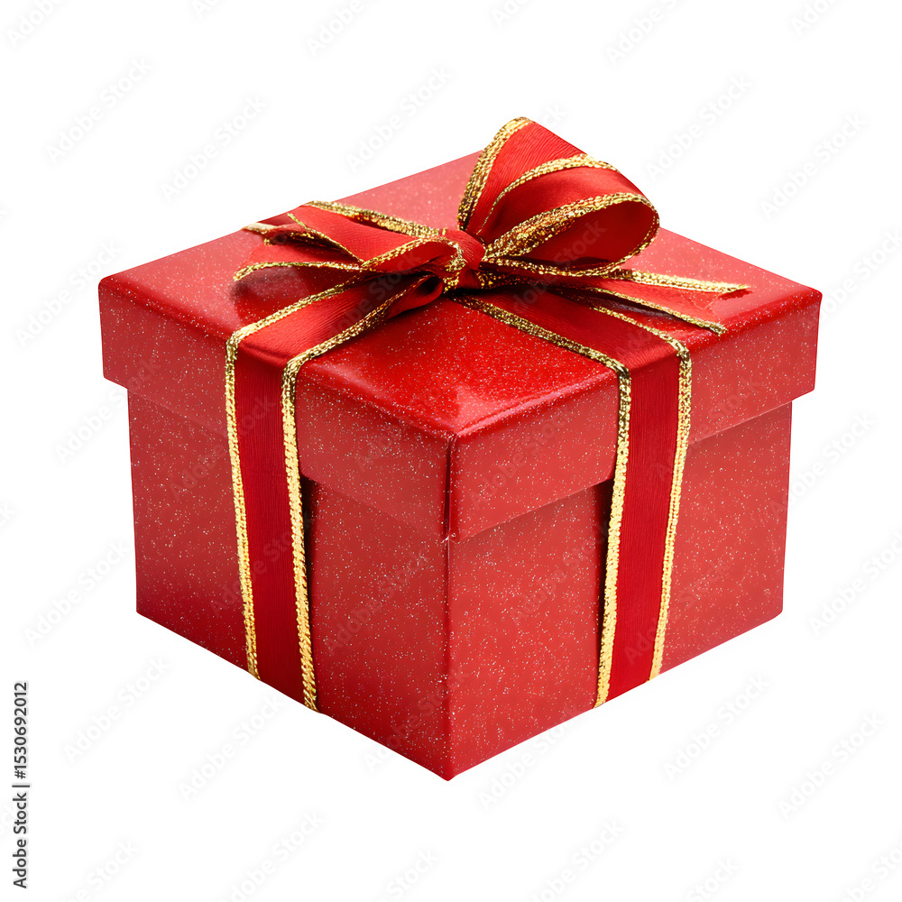 Obraz premium Christmas red gift box isolated on white background isolated white isolated stock detailed scene simple scene simple scene detailed view simple clear isolated detailed concept view simple simple clean