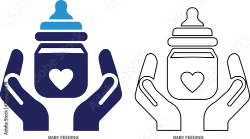 Baby Feeding Icon Bottle, Spoon, Breastfeeding and Infant Nutrition baby feeding, bottle, spoon, breastfeeding, infant,  Symbols