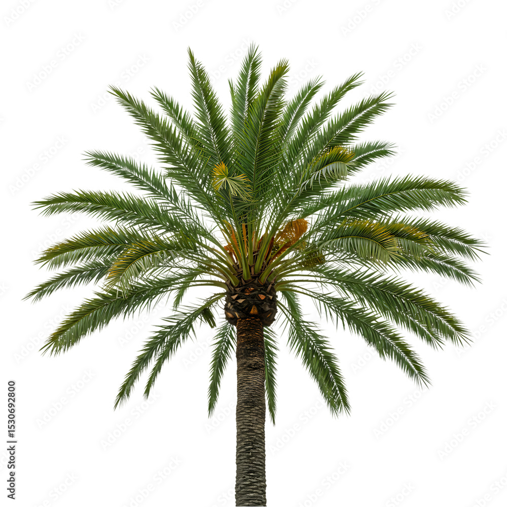 Fototapeta premium Palm Tree: Lush Tropical Foliage on White Background