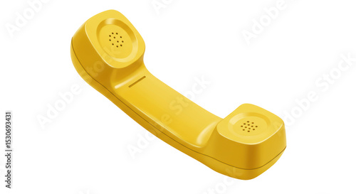 Isolated Yellow Telephone Handset