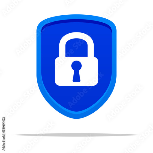 Free Download Shield with lock security icon vector isolated illustration - GFXLoad
