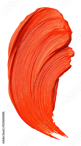 Bright orange paint stroke with smooth texture and vibrant color