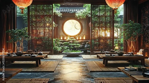 Wallpaper Mural  serene tea room with bamboo accents video Torontodigital.ca