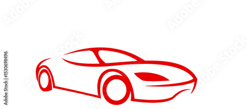 red car isolated on white