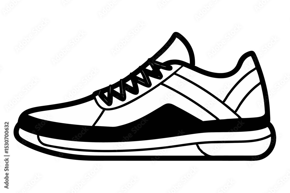 Sport shoe outline illustration isolated on transparent background Sport shoe outline illustration isolated on transparent background