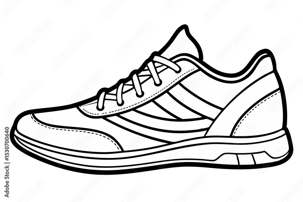 Sport shoe outline illustration isolated on transparent background Sport shoe outline illustration isolated on transparent background