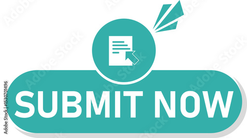 Clean "Submit Now" button in flat modern style, ideal for forms, surveys, signups, and web apps to encourage user actions and increase interaction rates.