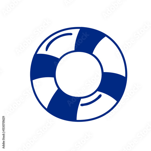 Linear pool float ring or lifebuoy icon