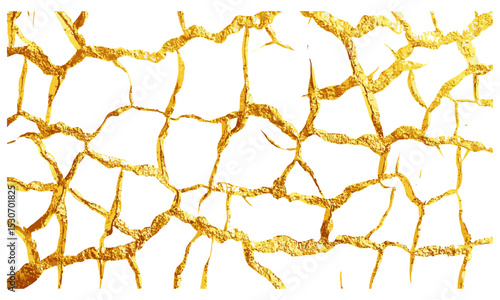 Japanese kintsugi vector illustration, gold cracks on white, shimmering streaks, ancient art of imperfection, abstract metallic texture, background design, luxury texture, modern art,
