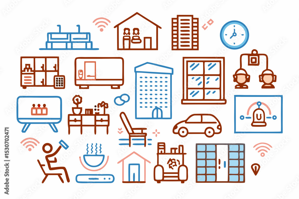 set of houses icons set of houses icons