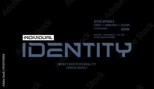 Urban edge, identity, abstract typography motivational quotes modern design slogan. Vector illustration graphics print t shirt, apparel, background, poster, banner, postcard or social media content.