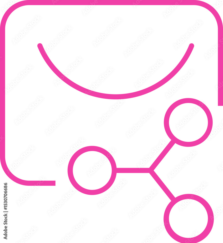 Obraz premium Message Share In Rounded Shape Outline Icon