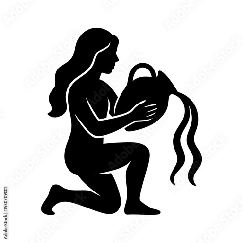 水瓶座のシルエットアイコン｜Aquarius Silhouette Icon