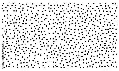 Vector illustration seamless hand drawn tiny polka dot pattern, irregular small scattered dots texture, black on white, artistic doodle sketch, surface design, fabric print.