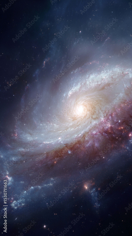 Fototapeta premium 宇宙の銀河の縦型背景 