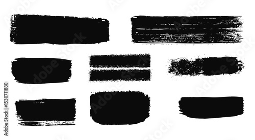 Japanese, Korean, Chinese calligraphy brushstroke vector illustration, thick ink lines, rough gouache texture, black arrows, sketchy paint rectangles, hand drawn background design.