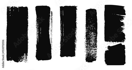 Hand drawn ink brushstroke vector illustration, thick lines and arrows, Japanese calligraphy, Korean paint texture, grunge rectangles, black gouache brush art, sketch background.