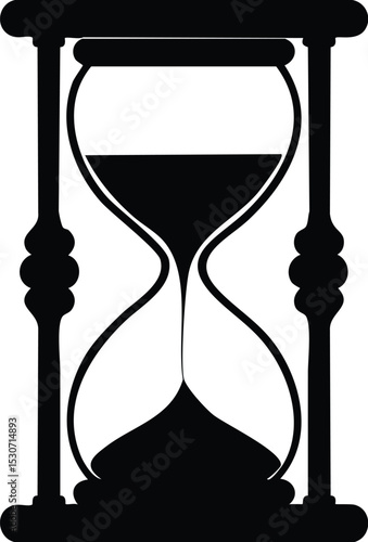 Sand Timer Hourglass Silhouette - Time Measurement Icon