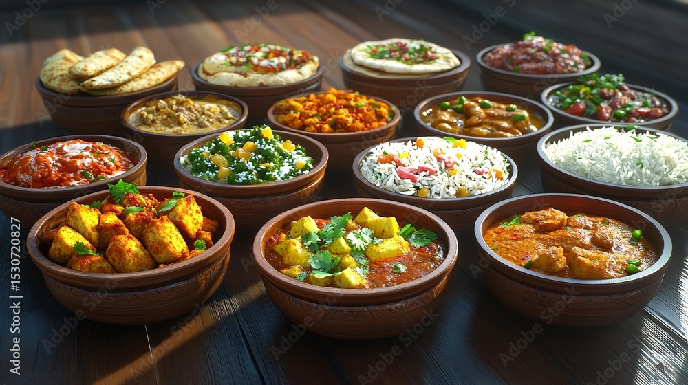 Fototapeta premium A Culinary Journey: Taste the Vibrant Flavors of India!