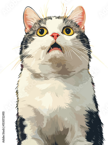 Cat Portrait in Meme Style